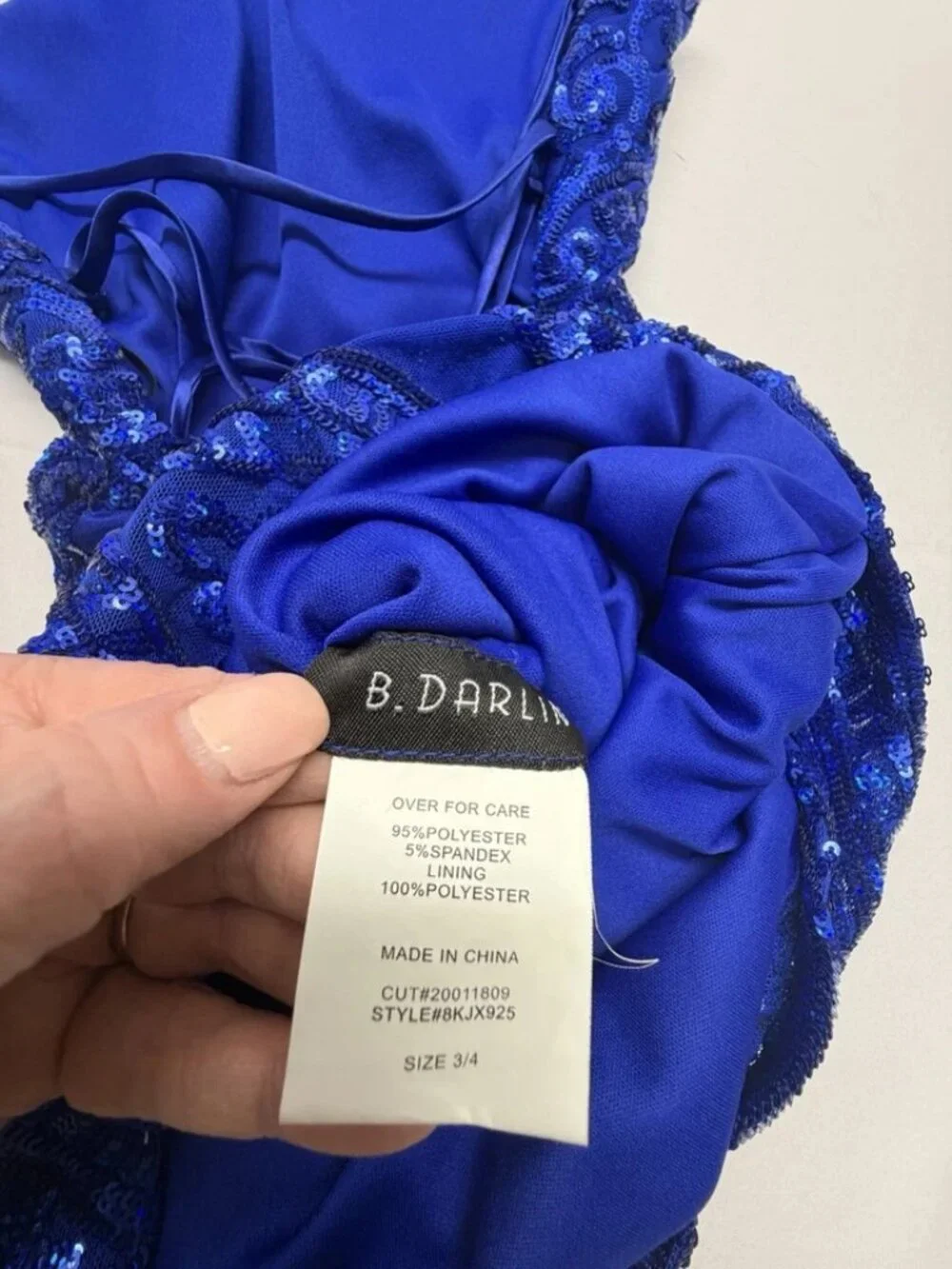 B. Darlin Blue Sequin Lace Up Cocktail Dress